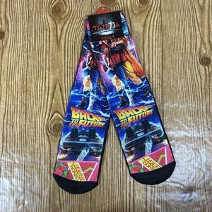 Back‎ To The Future Crew Socks One Size Midcalf Unisex Dr. Doc Brown Marty Mcfly